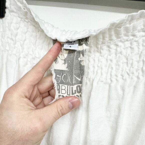 Young Fabulous & Broke 100% Linen Strapless Wide Leg Jumpsuit Size Small - Picture 2 of 3